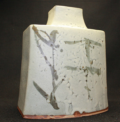 24883 Living National Treasure HAMADA Shoji (Kakegure glaze vase)