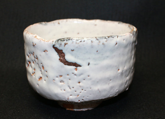 25746 11th generation Miwa Kyusetsu (white clover tea bowl)