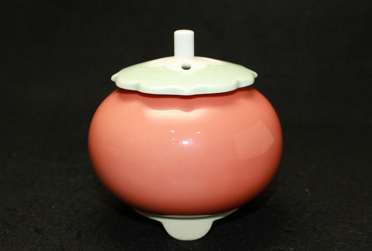 25990 Living National Treasure Manji Inoue Colored glazed persimmon incense "Kimori" 