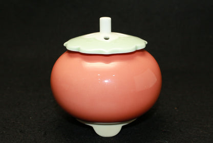 25990 Living National Treasure Manji Inoue Colored glazed persimmon incense "Kimori" 