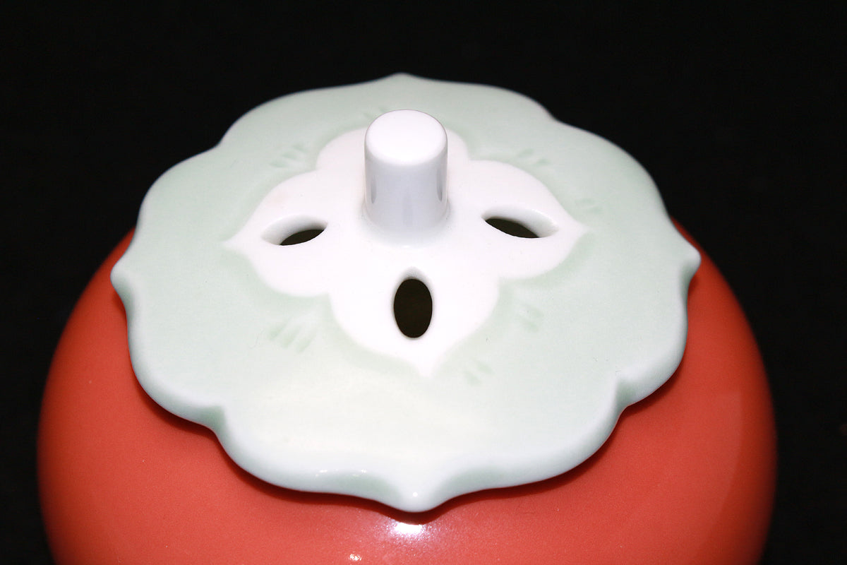 25990 Living National Treasure Manji Inoue Colored glazed persimmon incense "Kimori" 