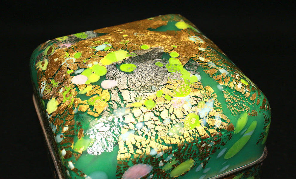 26030 藤田喬平 手吹飾筥 若竹 FUJITA Kyohei – アート飛田