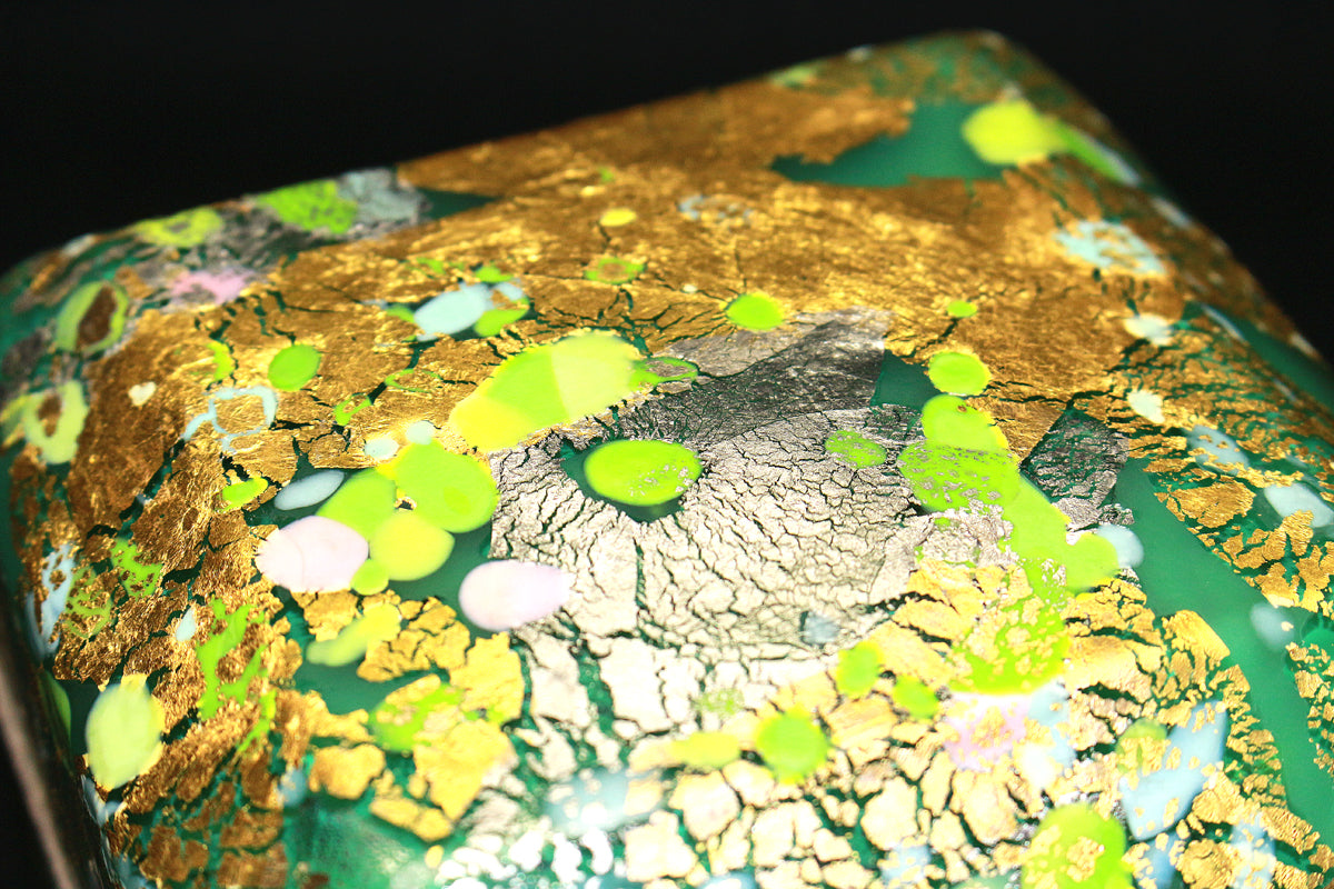 26030　藤田喬平　手吹飾筥　若竹　FUJITA Kyohei