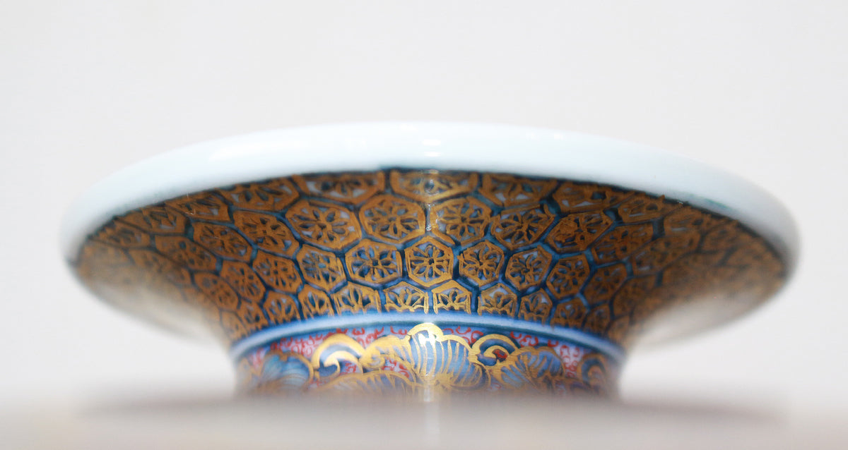 26037	葉山有樹	  金彩美瑠菊花文壷　HAYAMA　Yuki