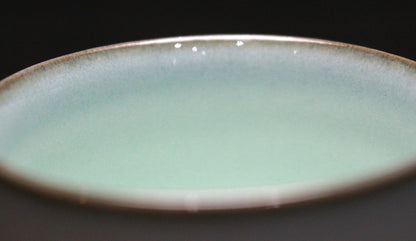 26044 Living National Treasure Fukushima Zenzo Nakano Moon White Porcelain Sake Cup FUKUSHIMA Zenzou 