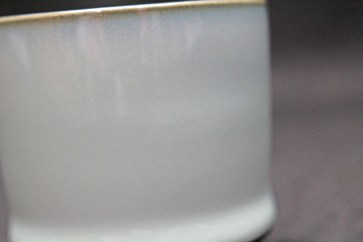 26044 Living National Treasure Fukushima Zenzo Nakano Moon White Porcelain Sake Cup FUKUSHIMA Zenzou 