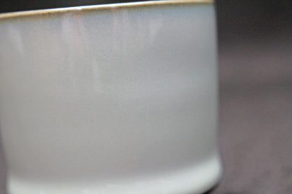 26044 Living National Treasure Fukushima Zenzo Nakano Moon White Porcelain Sake Cup FUKUSHIMA Zenzou 