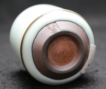 26044 Living National Treasure Fukushima Zenzo Nakano Moon White Porcelain Sake Cup FUKUSHIMA Zenzou 