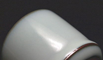 26044 Living National Treasure Fukushima Zenzo Nakano Moon White Porcelain Sake Cup FUKUSHIMA Zenzou 