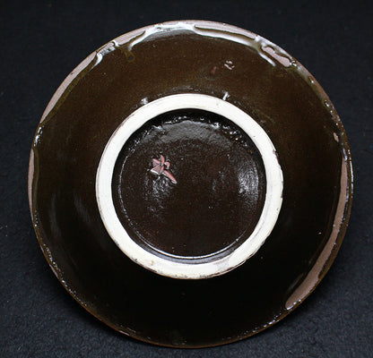 26072	人間国宝　金城次郎　壷屋焼　皿（海老魚紋）