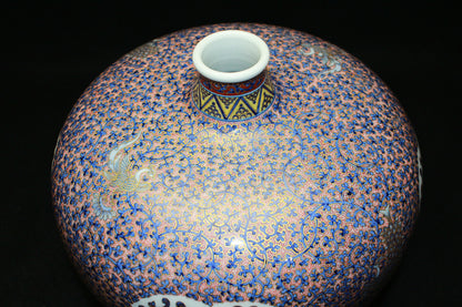 26075 HAYAMA Yuki Shosoin Phoenix and Beast Design Vase (Solo Exhibition Work, Design Commentary Included (Framed)) 