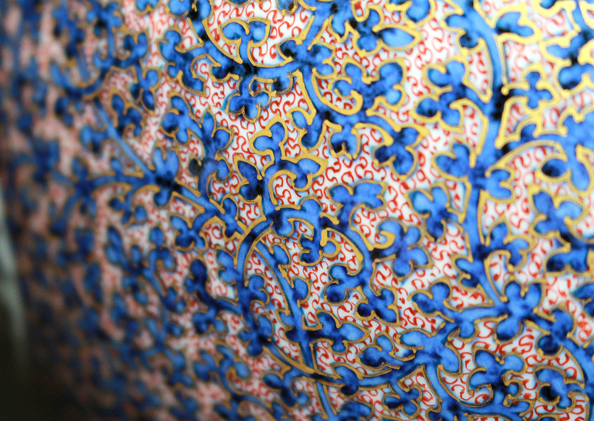 26075 HAYAMA Yuki Shosoin Phoenix and Beast Design Vase (Solo Exhibition Work, Design Commentary Included (Framed)) 