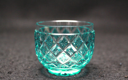 26080	薩摩びーどろ工芸	復元薩摩切子　色被せガラス切子猪口