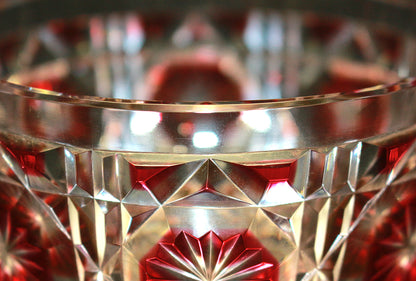 26081	尚古集成館監修薩摩ガラス工芸	復元薩摩切子　色被せガラス切子向付鉢