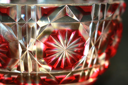 26081	尚古集成館監修薩摩ガラス工芸	復元薩摩切子　色被せガラス切子向付鉢