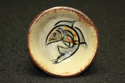 26097 Living National Treasure Jiro Kinjo Sake Cup (Fish Design) 